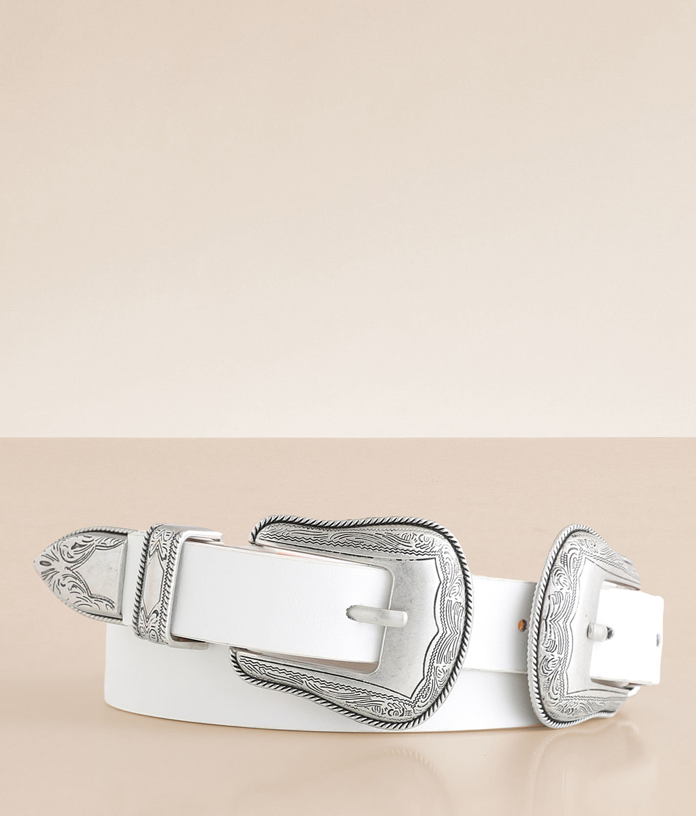 Double Buckle Western Belt Buy Black Western Double Buckle Belt 1.5 Inch Wide | Capo Pelle main image 2