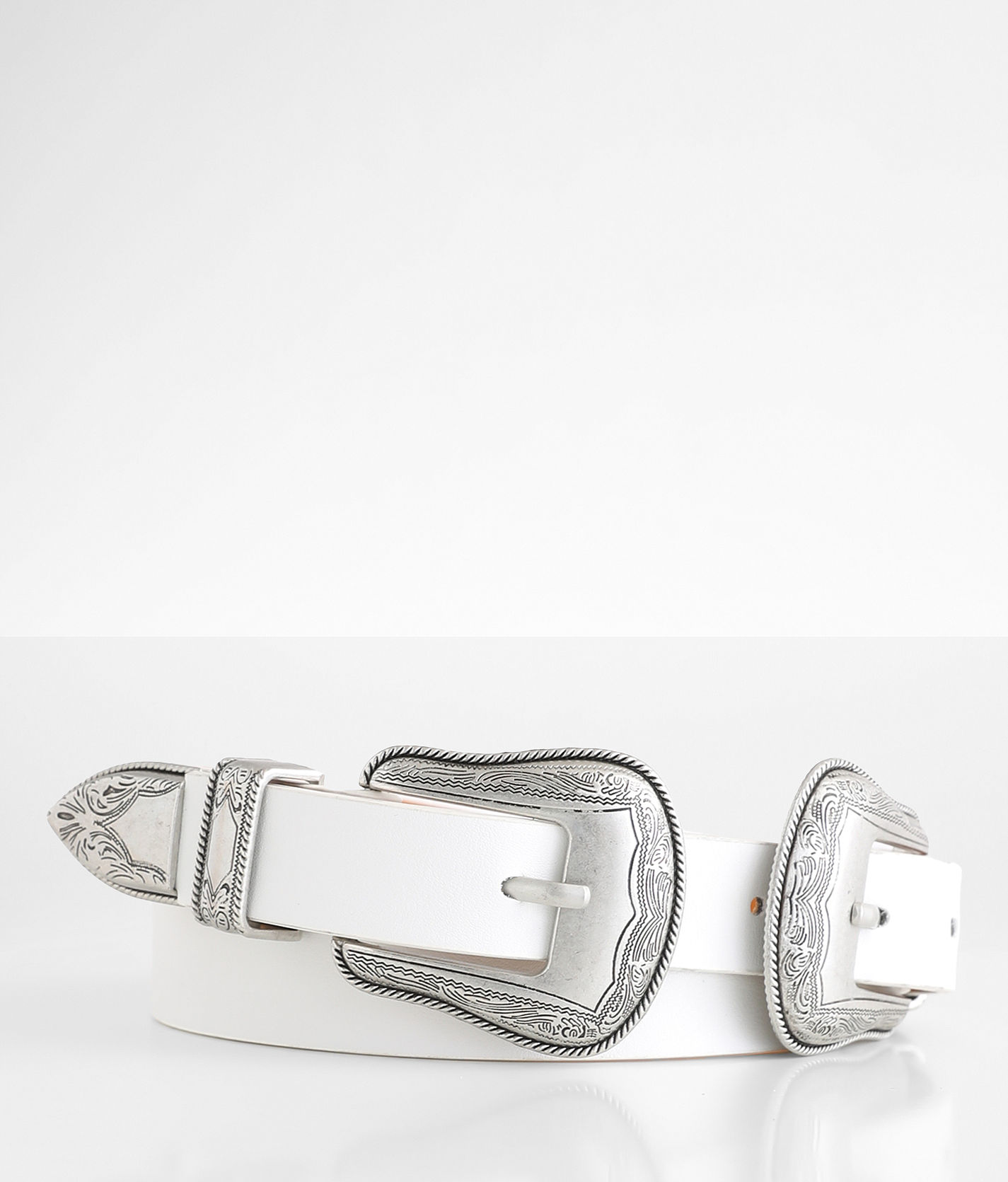 小物 rurumu.double buckle belt White Western Belt Double Buckle - White Double Buckle Belt Womens