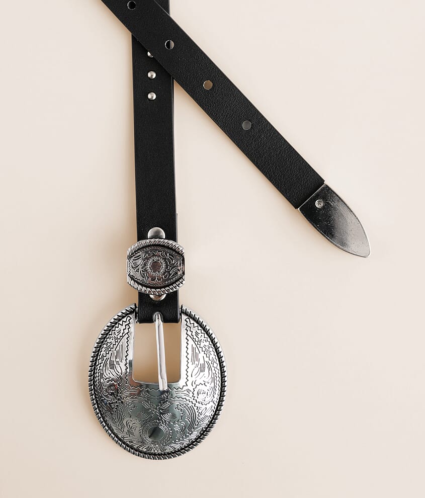 Studded Skinny Western Belt