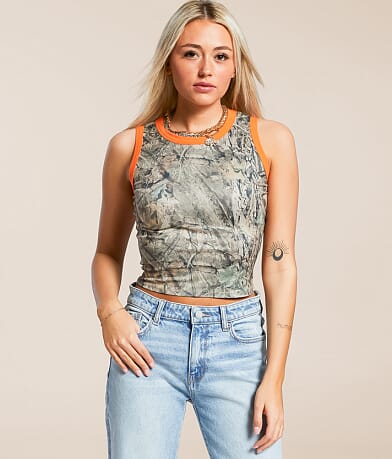Gilded Intent Camo Tank Top front view