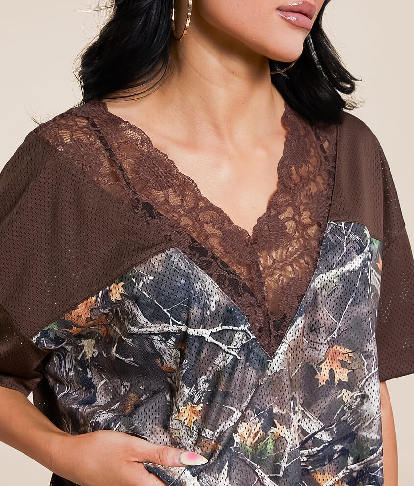Camo Lace Trim Jersey
