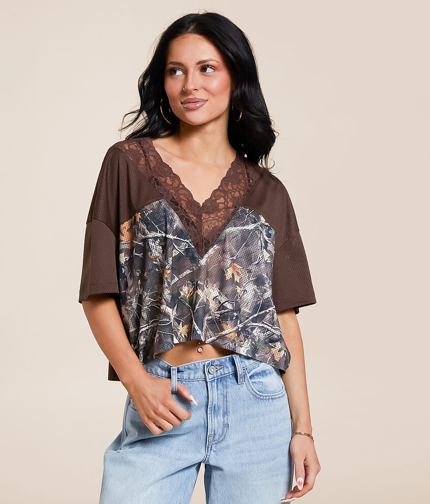 Camo Lace Trim Jersey