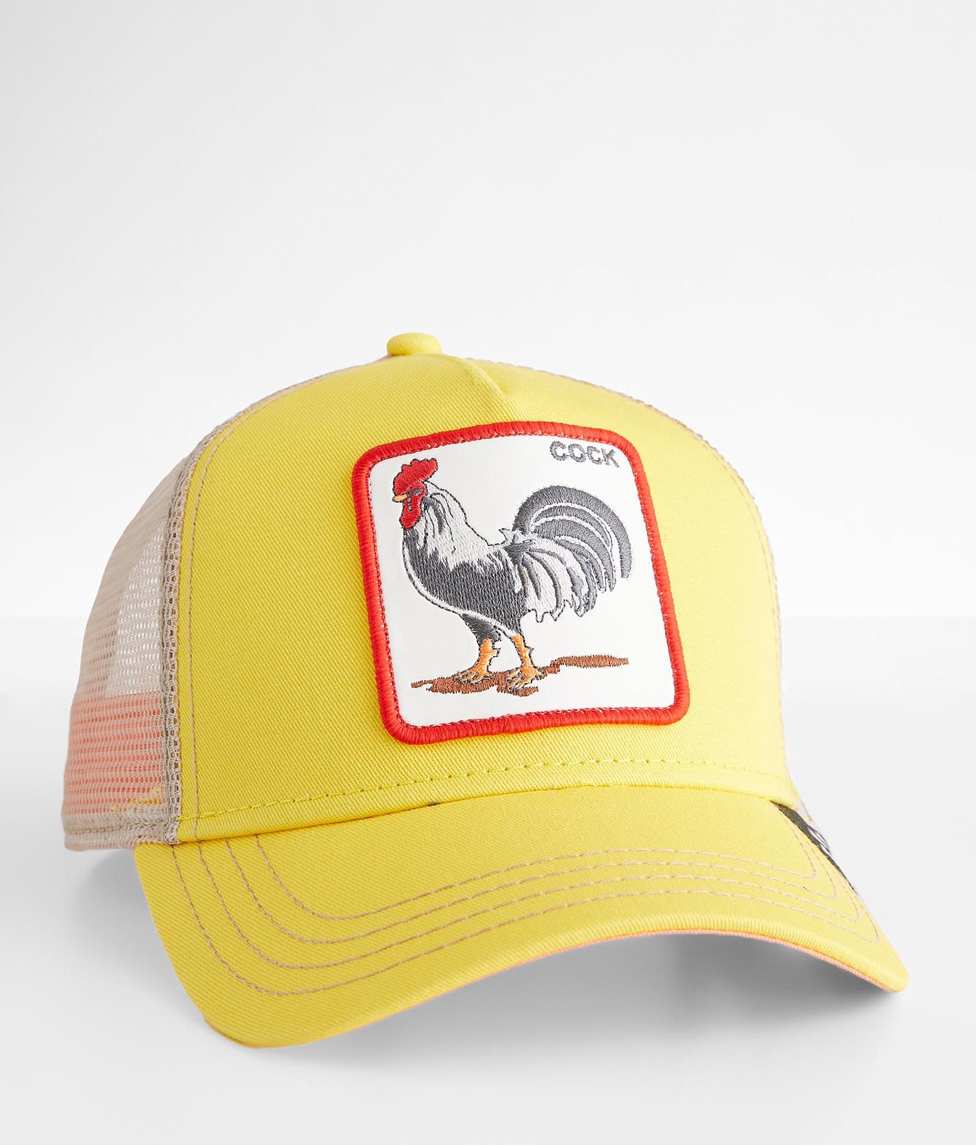 Rooster Mesh Trucker Hat - Custom 3D Printed Cock Fighting Design With Leather Pattern Netback Cap