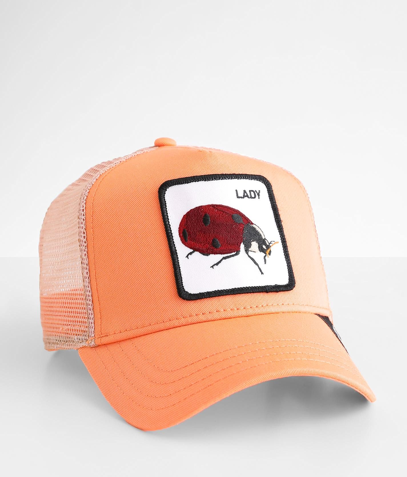 Goorin Bros Cream Cap with Green Stitching And a Lady Bug, New With Tags Goorin Bros The Farm Trucker Core Lady Ladybug Olive Green  main image 2