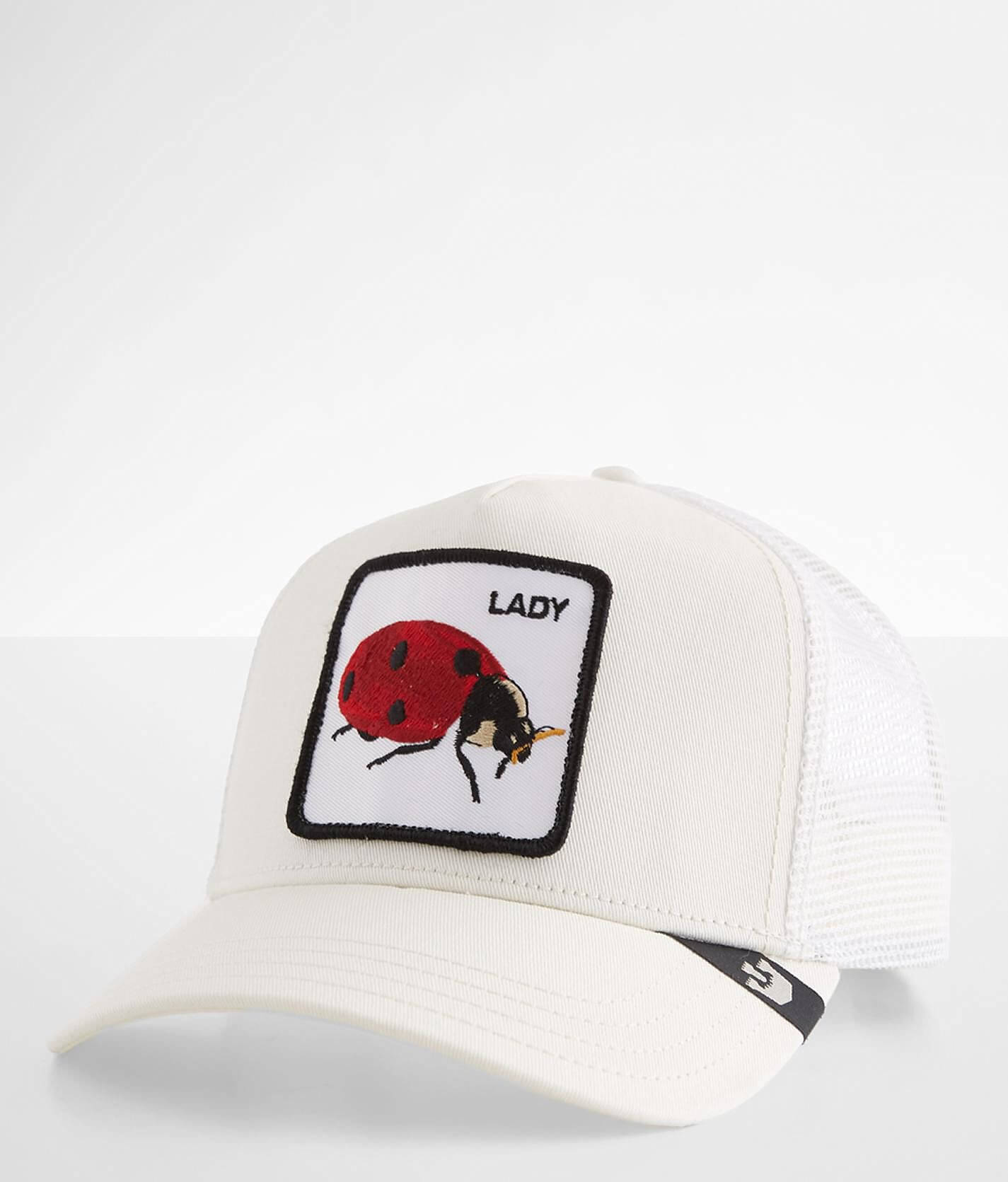 Goorin Bros Cream Cap with Green Stitching And a Lady Bug, New With Tags Goorin Bros The Farm Trucker Core Lady Ladybug Olive Green  main image 4