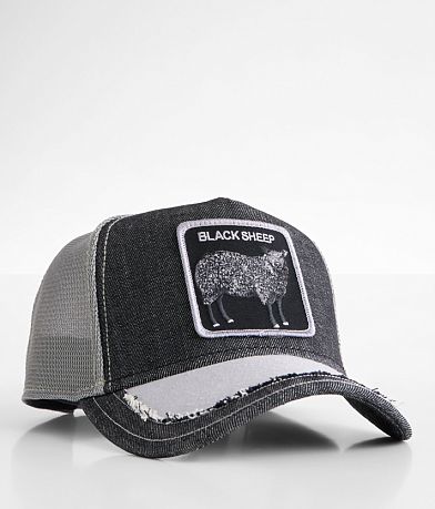 Goorin Bros. The Farm Unisex High Shine Faux Leather Adjustable Snapback  Trucker Hat Black (Goaty Mcgoatface)