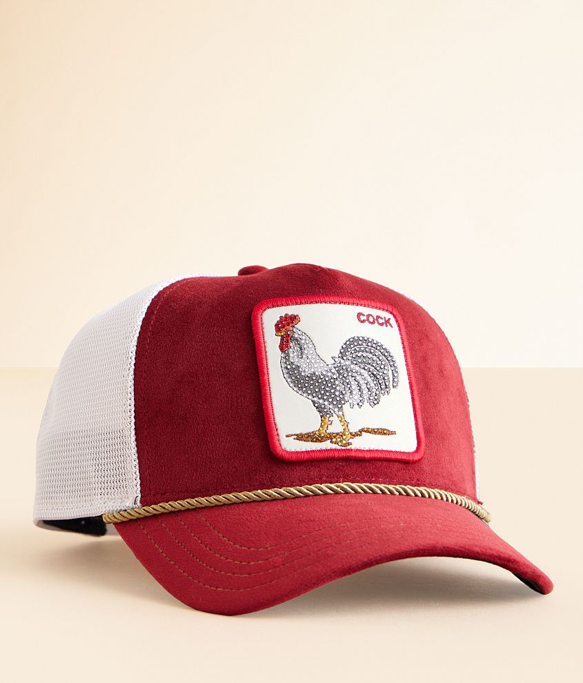 Goorin Bros. Garnet Rooster Velvet Trucker Hat front view