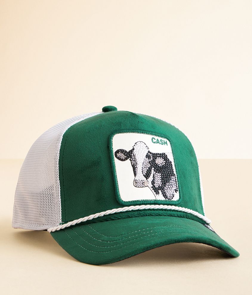 Goorin Bros. Emerald Cow Velvet Trucker Hat front view