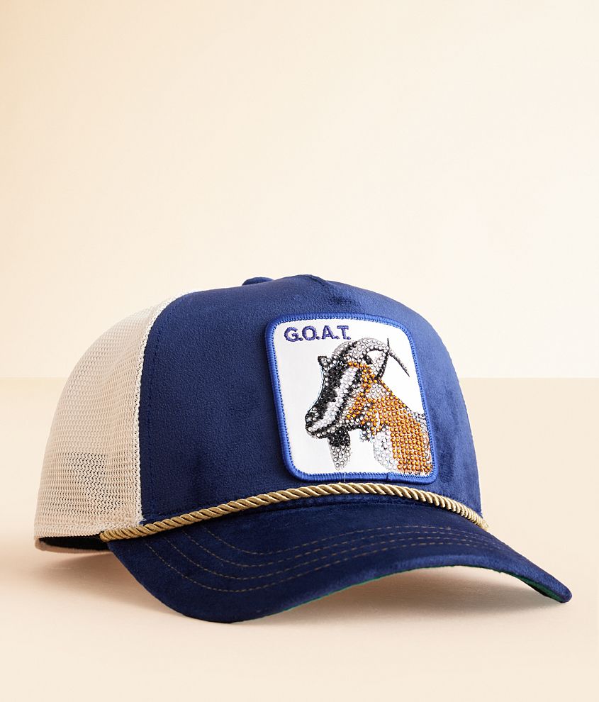 Goorin Bros. Sapphire Goat Velvet Trucker Hat front view