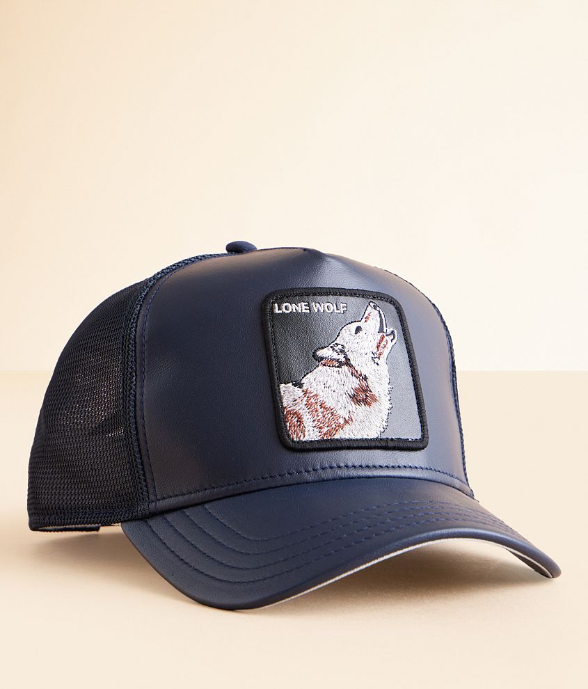 Goorin Bros. Wolf Leather Trucker Hat front view