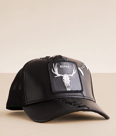 Goorin Bros. The Next Atrocity Leather Trucker Hat front view