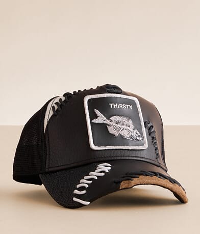 Goorin Bros. Last Call Leather Trucker Hat front view