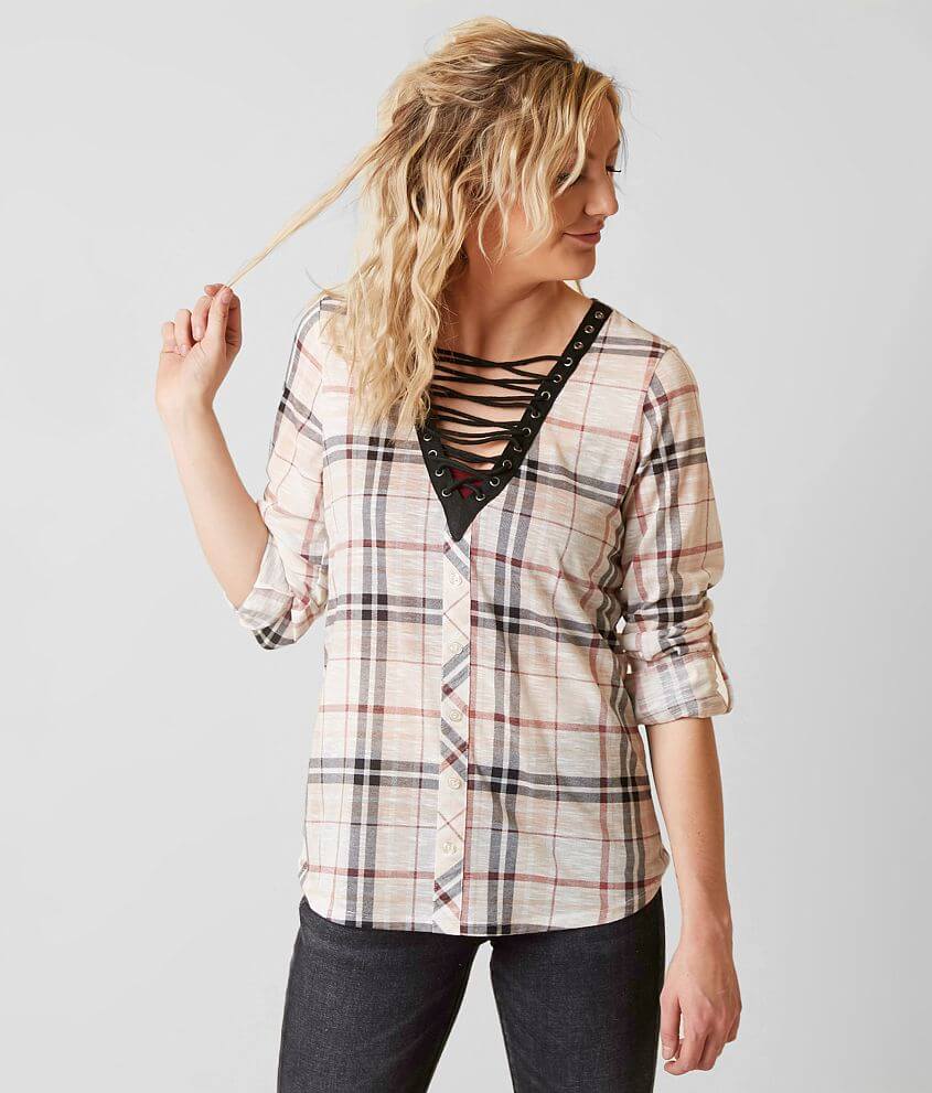Daytrip Plaid Top front view