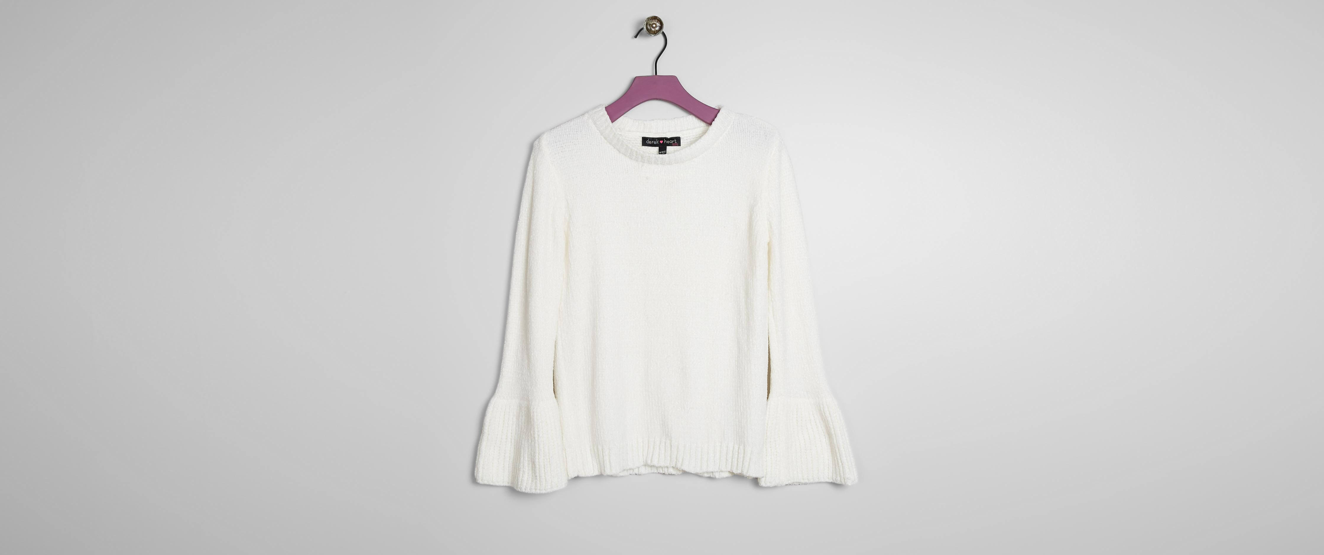 white chenille sweater