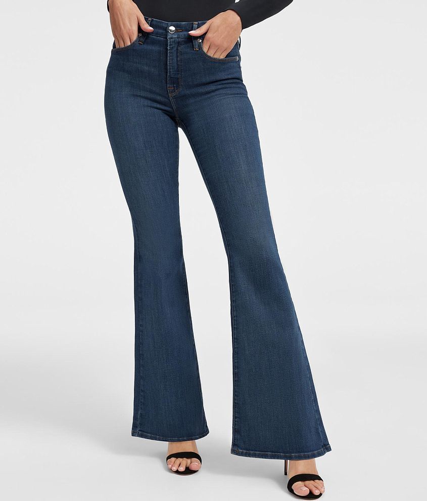 GOOD AMERICAN Good Legs High Rise Flare Stretch Jean front view