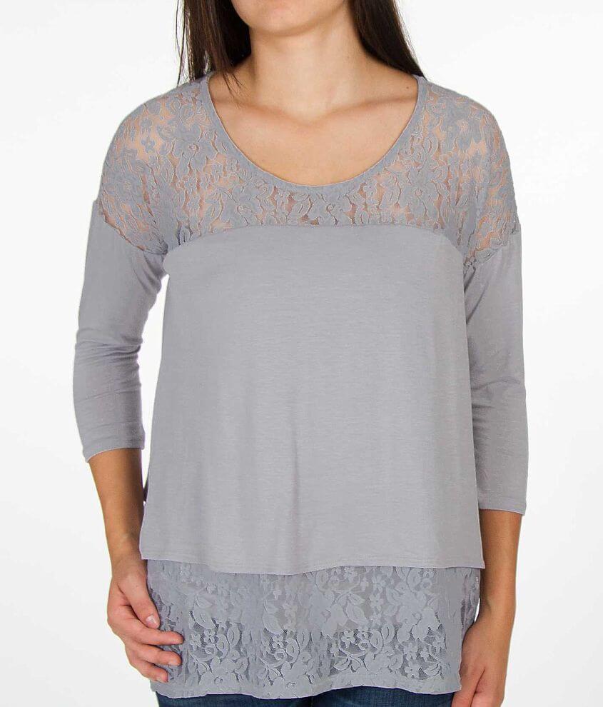 BKE red Layered Top front view