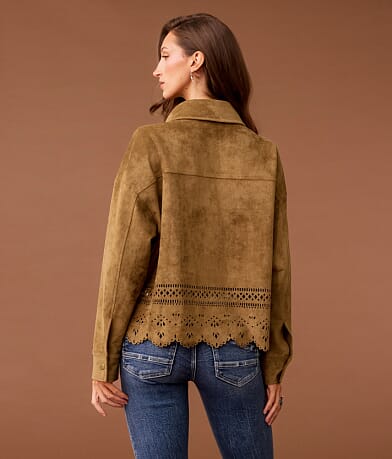Laser Cut Faux Suede Jacket thumbnail 3