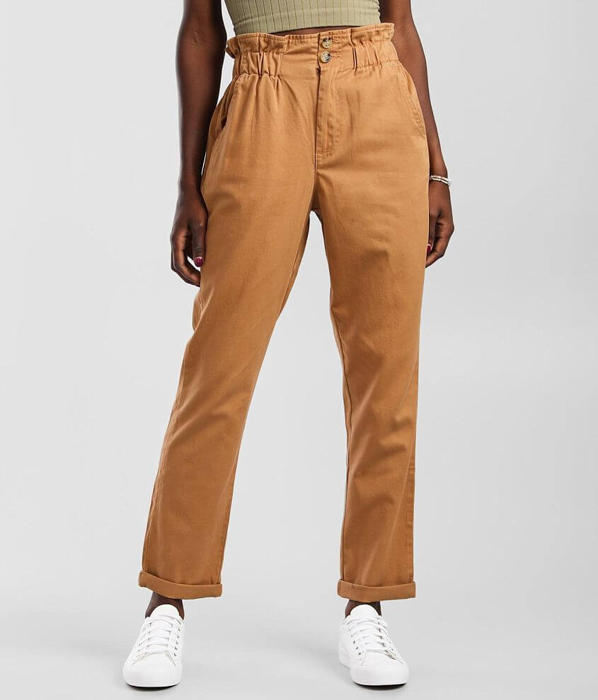 BKE Washed Paperbag Cuffed Pant front view