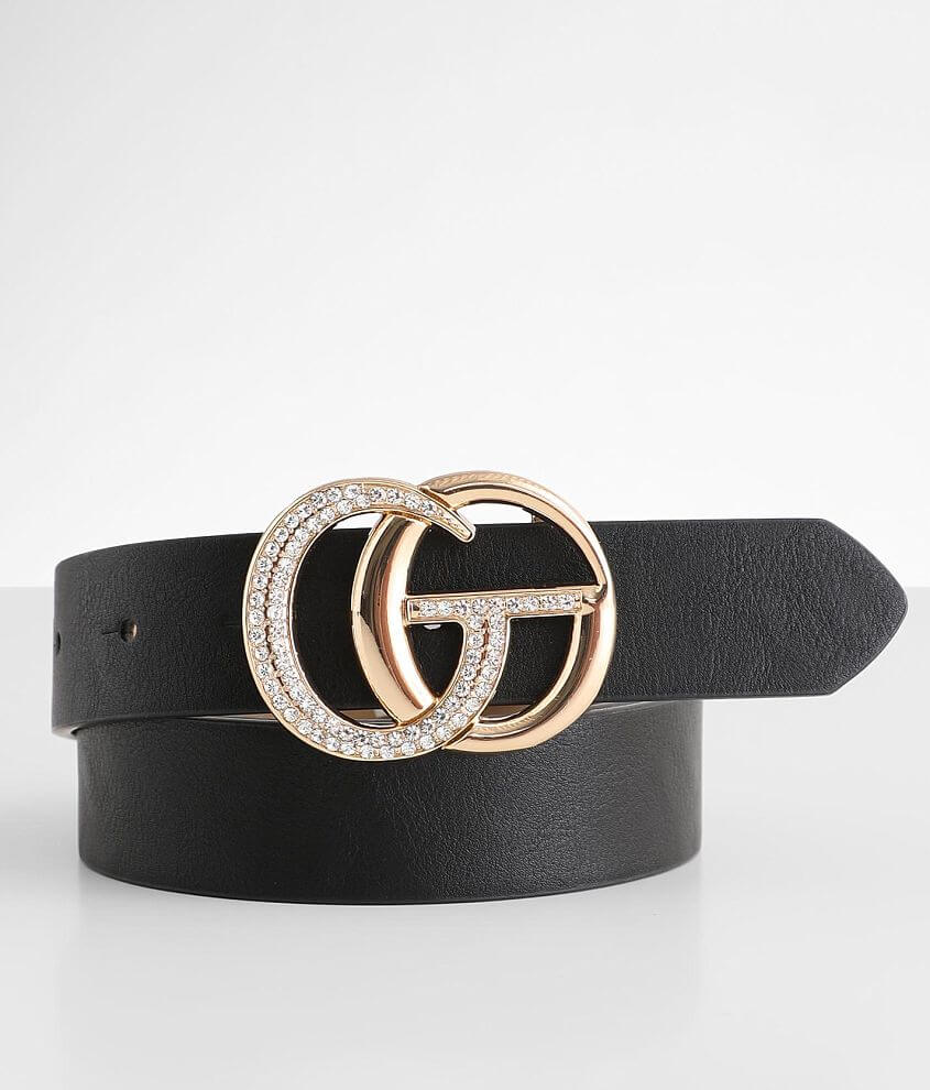 FRO4S Fashion Double G Buckle Leather Women's Belts Stylish and Trendy  Ladies Designer Belt for Gift (Black, Suit Waist Size 26-32) at   Women's Clothing store