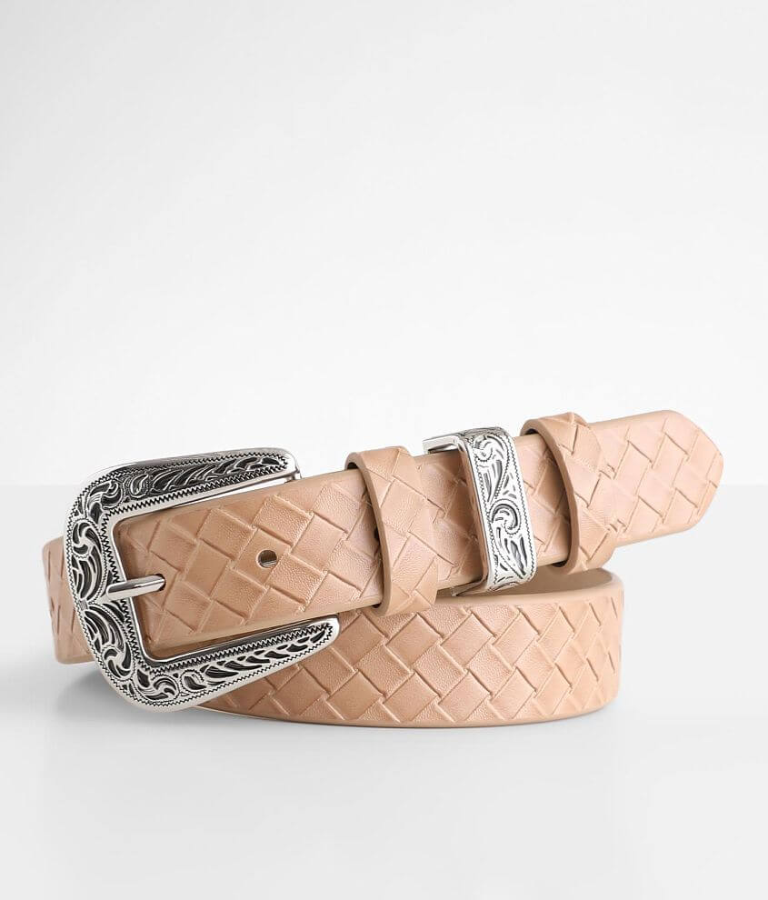 BKE Weaved Faux Leather Belt front view