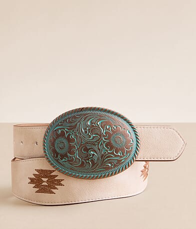 BKE Western Embroidered Wave Belt front view