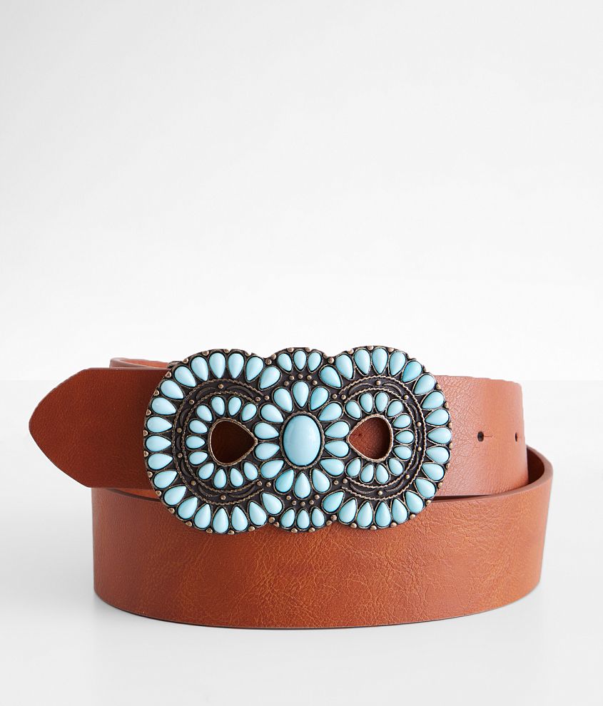 BKE Turquoise Western Belt - Women's Belts in Brown Turquoise | Buckle