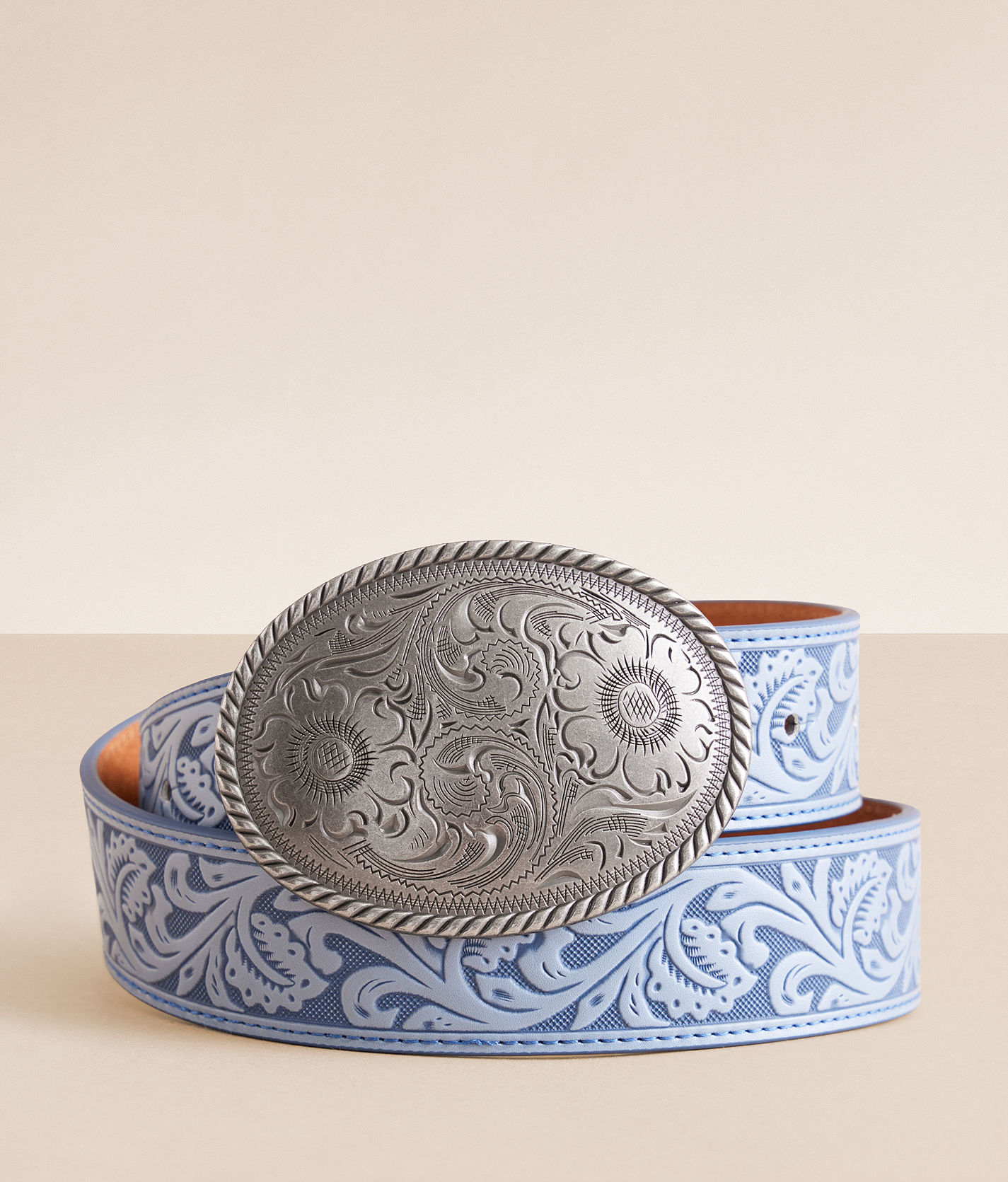 Women’s Embossed Wide Leather Western Style Belt. Size S/P WHIPPY Western Leather Belt Strap for Women Men without  main image 3