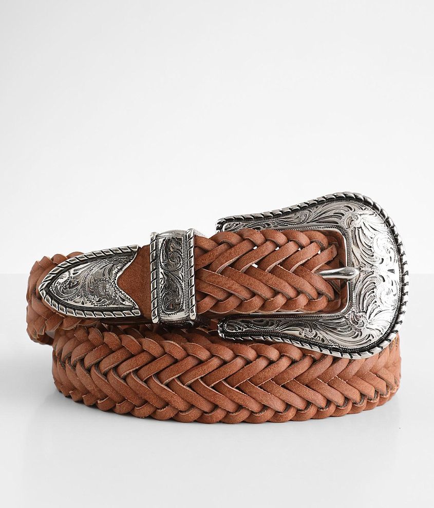 Bke Braided Leather Belt - Brown X-Small, Women's