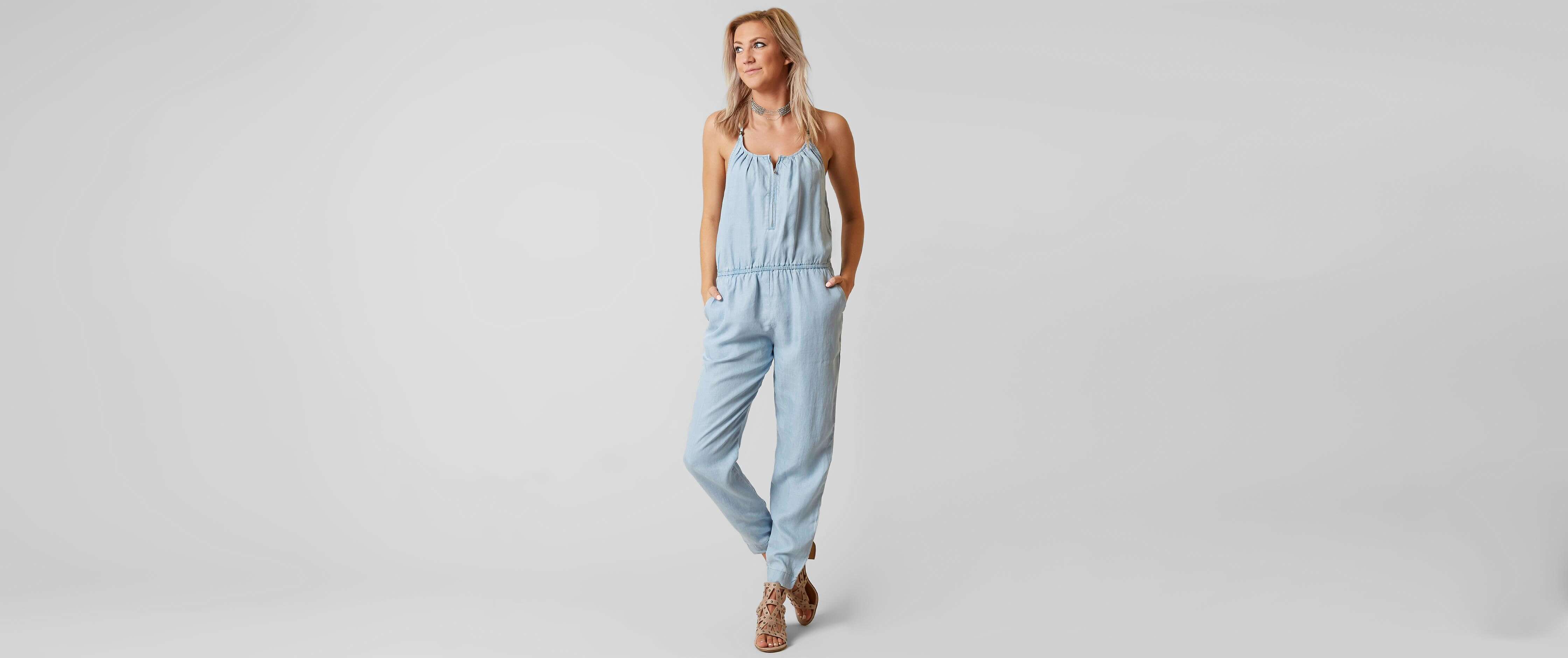 chambray romper womens