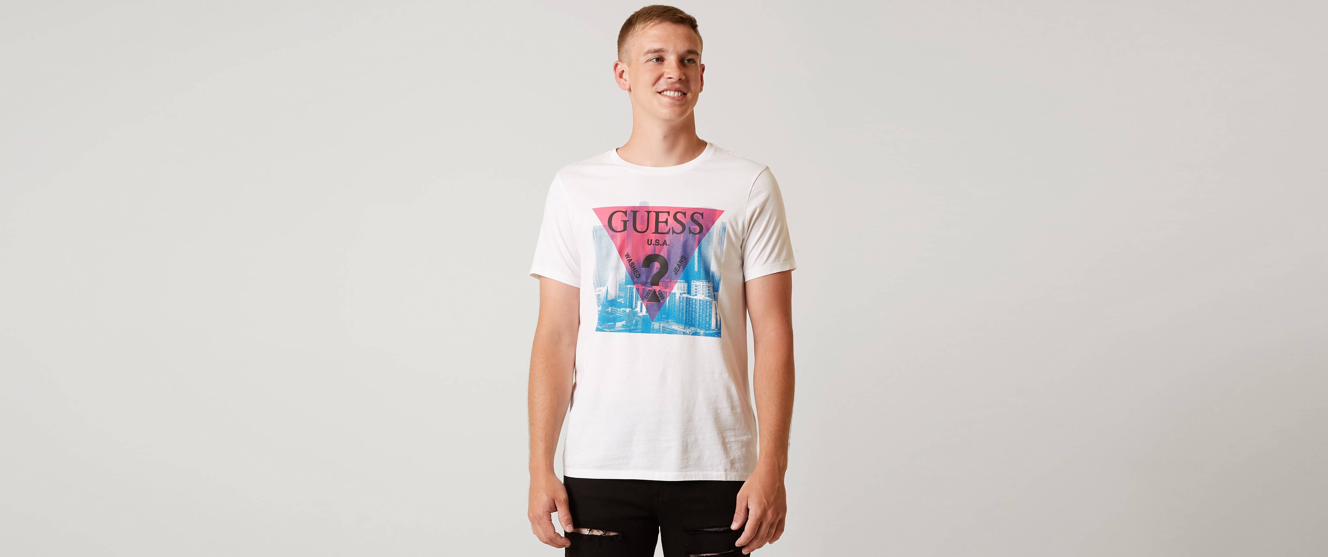 guess washed jeans t shirt
