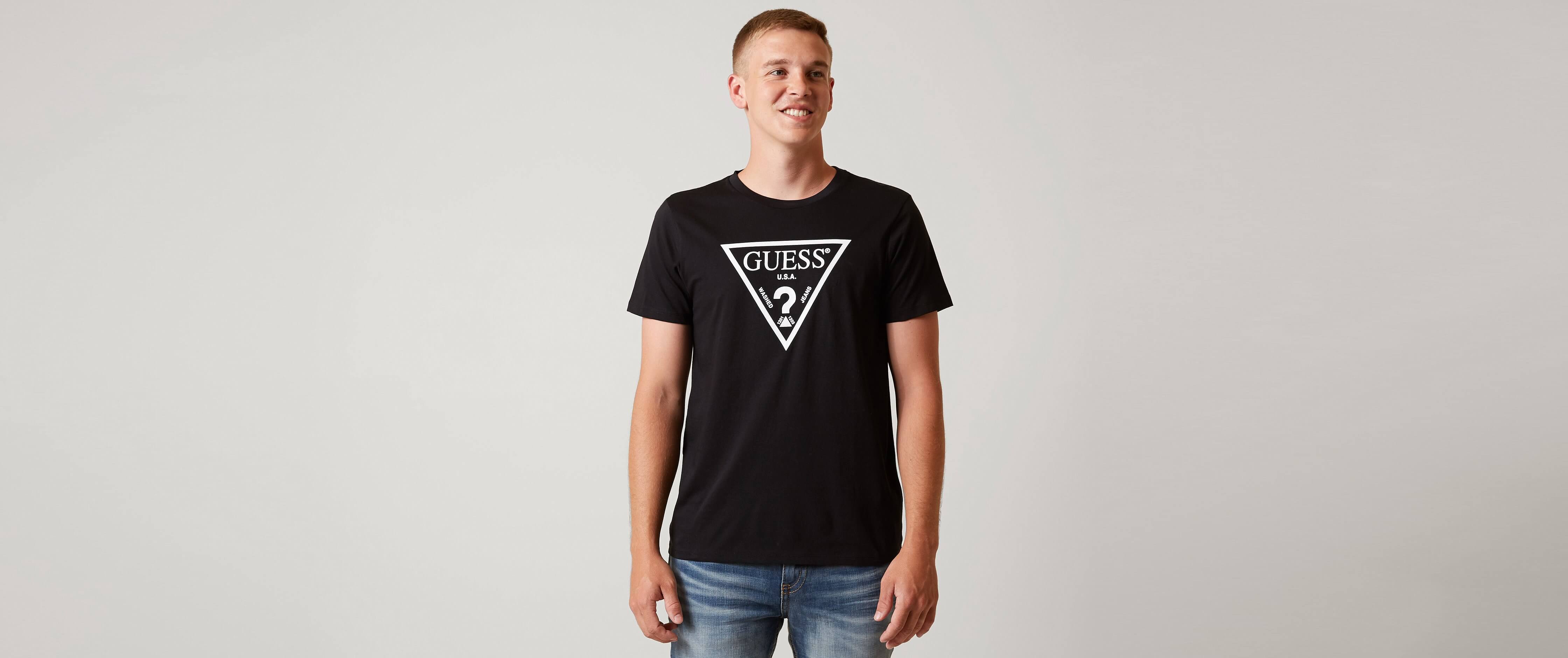 guess men's black t shirt