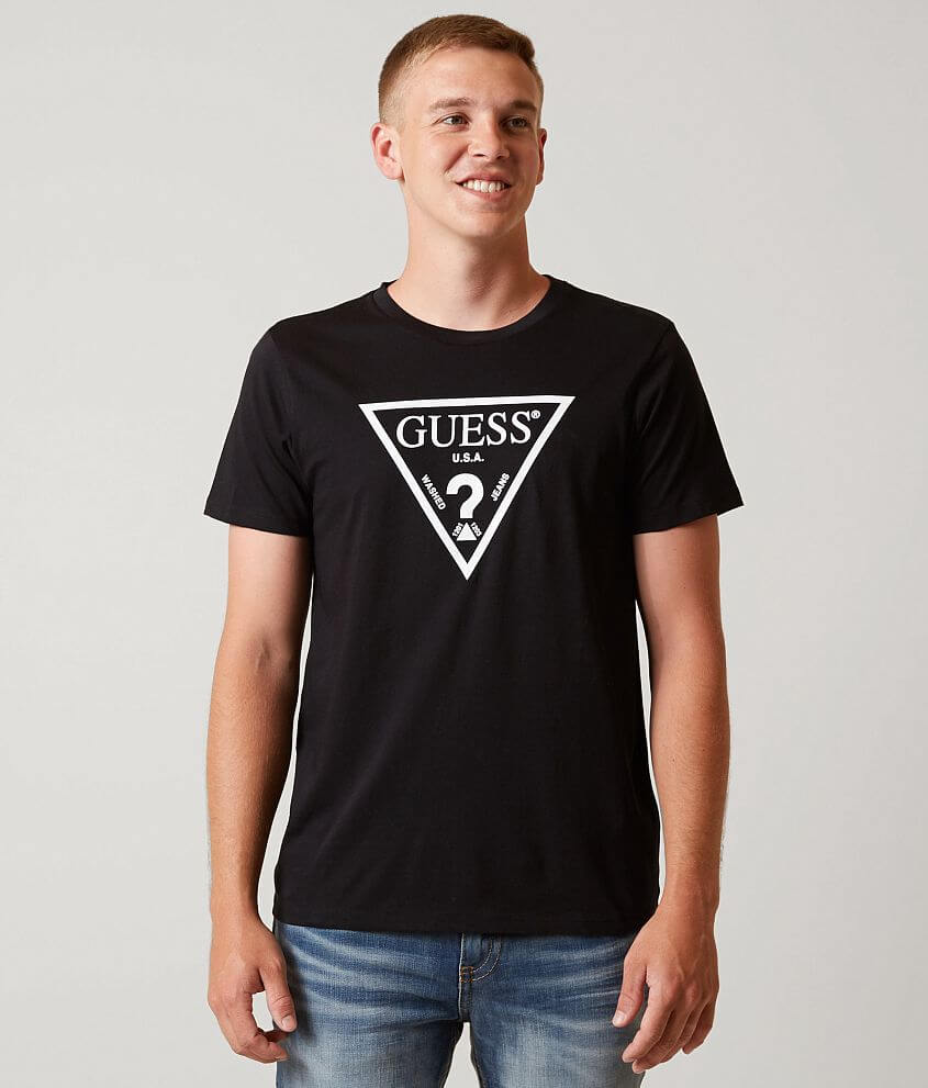 Guess Triangle T-Shirt - Men's in Jet Black | Buckle