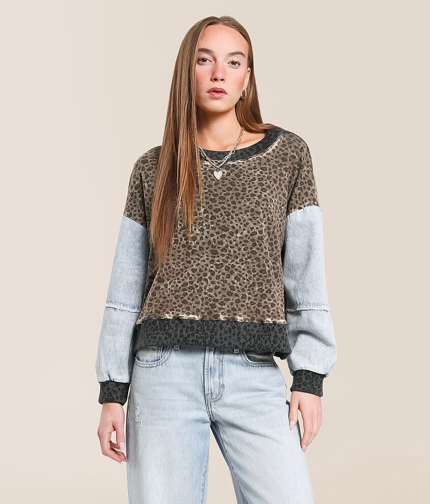 Washed Cheetah Pullover