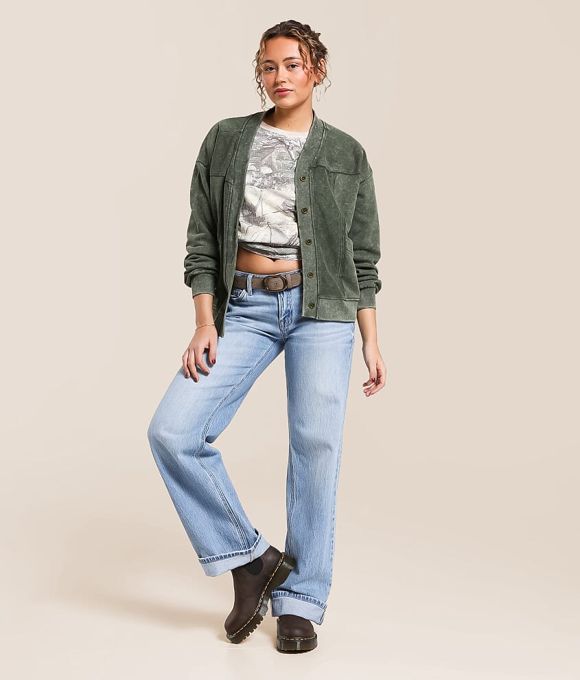 Raw Edge Washed Cardigan - thumbnail 5
