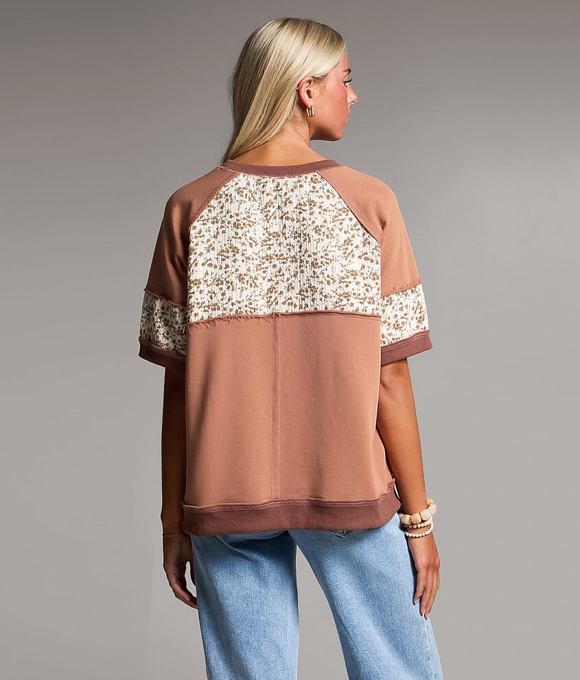 Pieced Floral Pullover - thumbnail 4