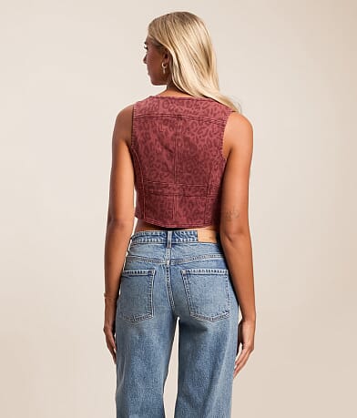 Cheetah Denim Stretch Vest thumbnail 2