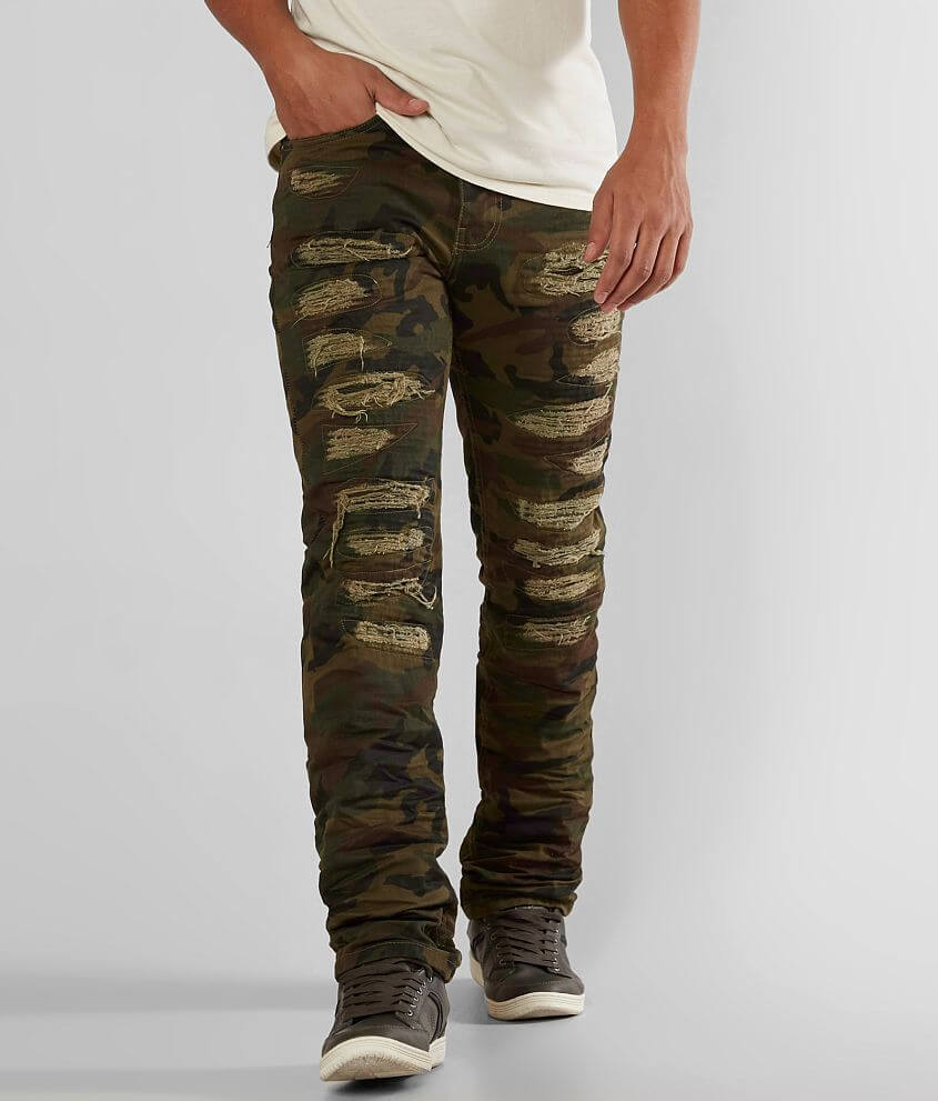 Grindhouse Shredded Camo Jeans front view