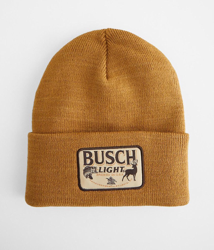 H3 Headwear Busch Light® Fishing Beanie Men's Hats in Duck Brown Buckle
