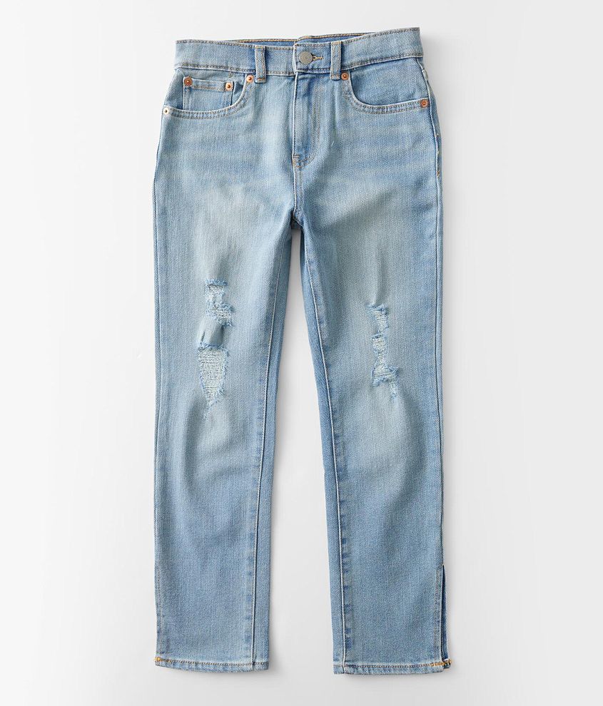 Levi's high waisted straight jeans in light wash blue