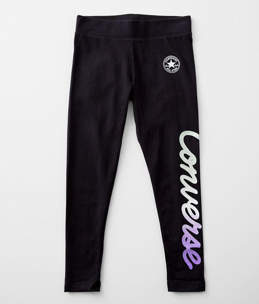 Girls - Converse Script Legging - Girl's Pants in Black Bright Violet