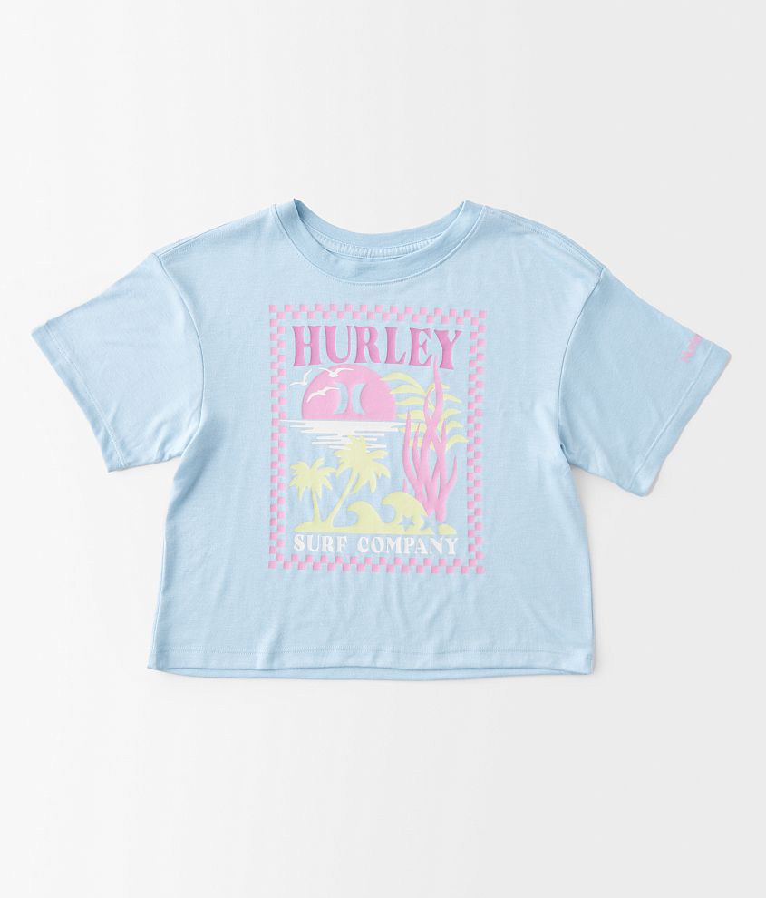 Girls - Hurley Sea Check T-Shirt front view