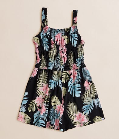 Hurley Girls - Tropical Floral Romper front view