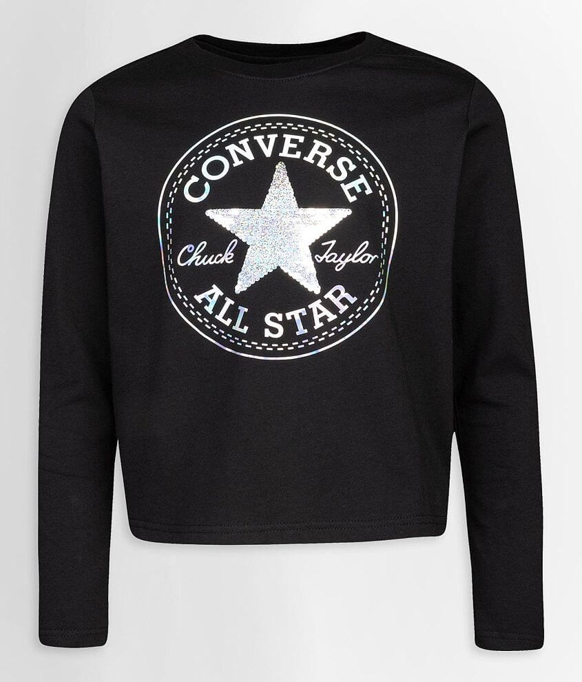 Girls - Converse Flip Sequin Chuck Patch T-Shirt front view