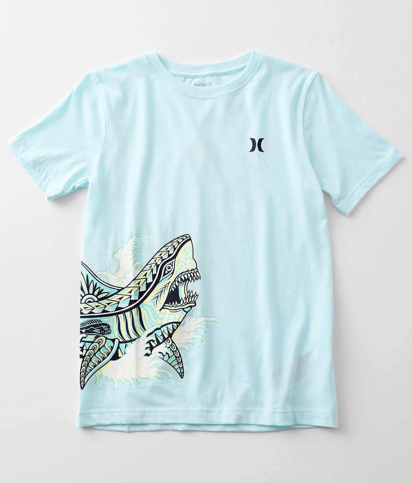 Boys - Hurley Tribal Shark T-Shirt - Boy's T-Shirts in Teal