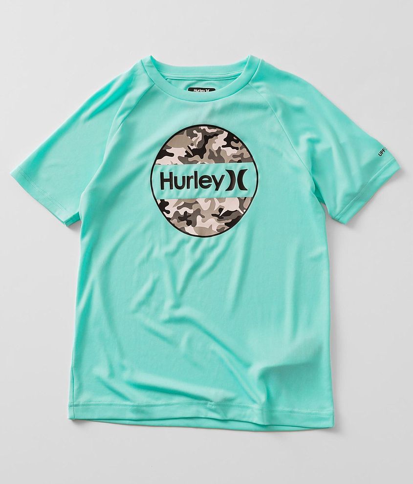 Boys - Hurley Shark Performance T-Shirt Boy's T-Shirts Aurora Green |