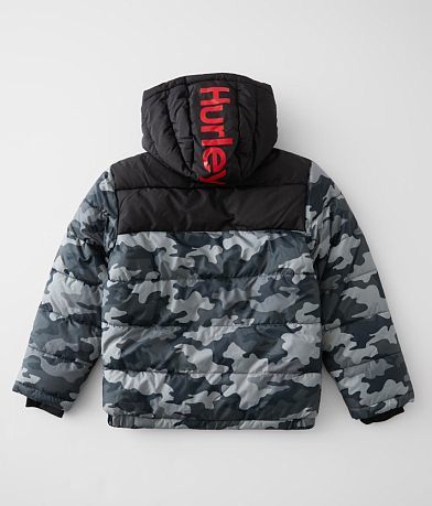 Hurley Boys - Summit Hooded Puffer Coat back view