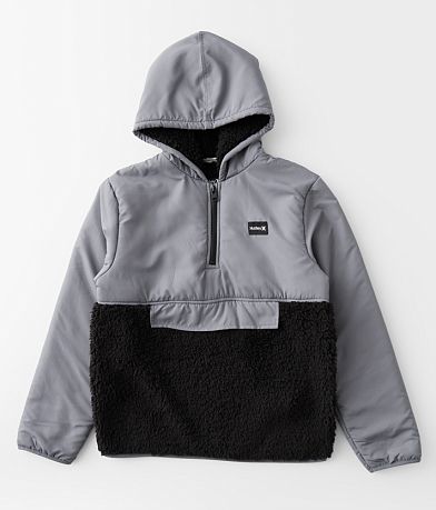 Hurley Boys - Pieced Sherpa Hooded Pullover front view