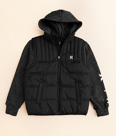Hurley Boys - 2fer Puffer Hooded Jacket front view