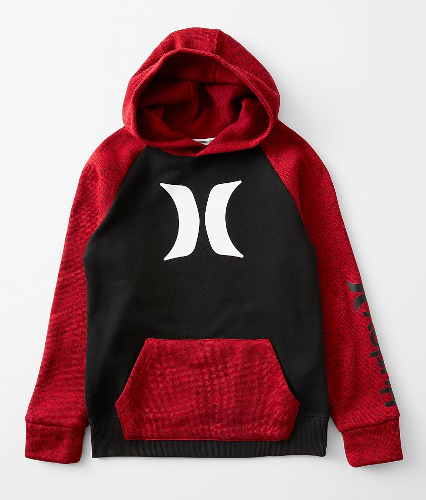 Boys Hurley Icon Hooded Sweatshirt Boy s Sweatshirts in Gym Red Buckle