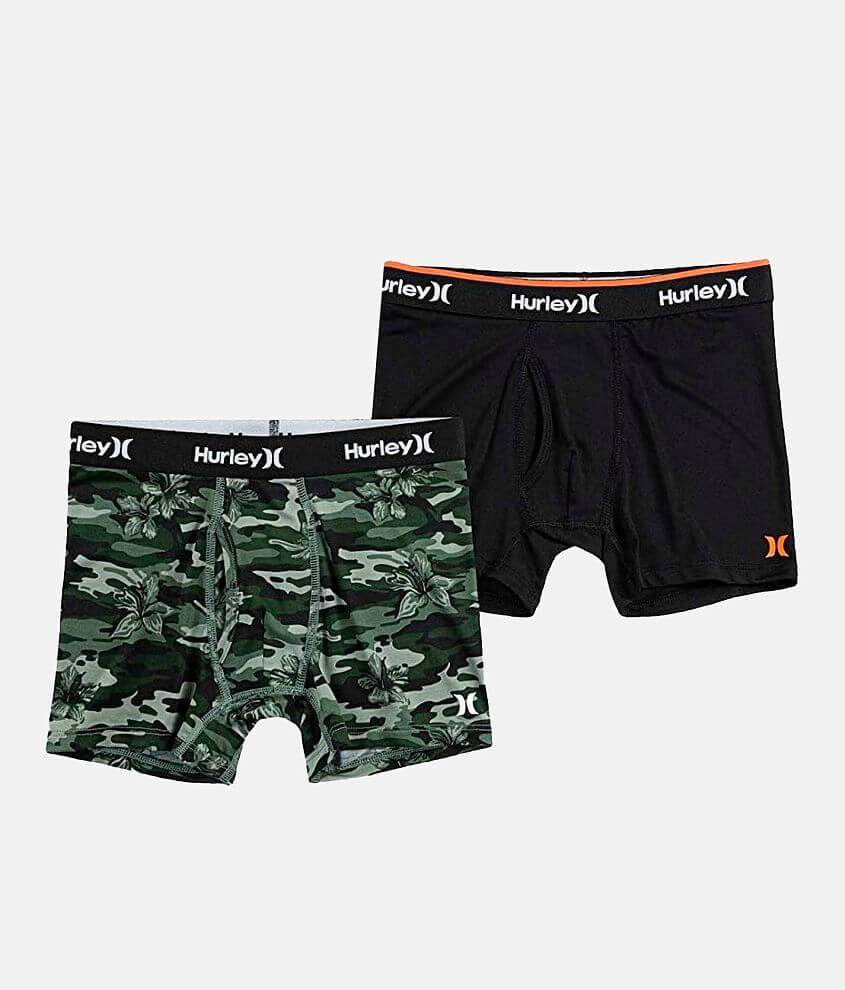 Boys - Hurley 2 Pack Dri-FIT Boxer Briefs - Boy's Boxers in Black